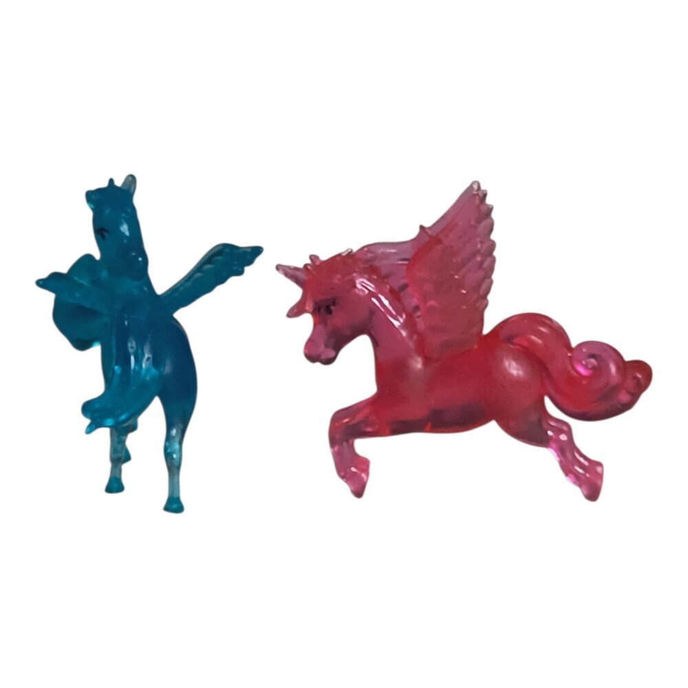 Greenbrier International Transluscent Pink And Blue Pegasus Horse 2.5" Figurine